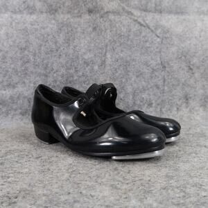 Danshuz Shoes Girls 11 Tap Dance Mary Jane Black Patent Slip On Star Tone Kids